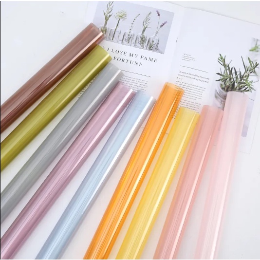 20pcs Colored Cleared Transparent Flower Wrappers Bouquet Wrapping