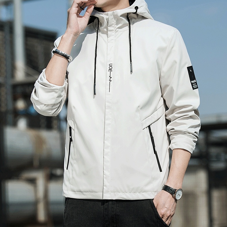 Hoodless windbreaker jacket best sale