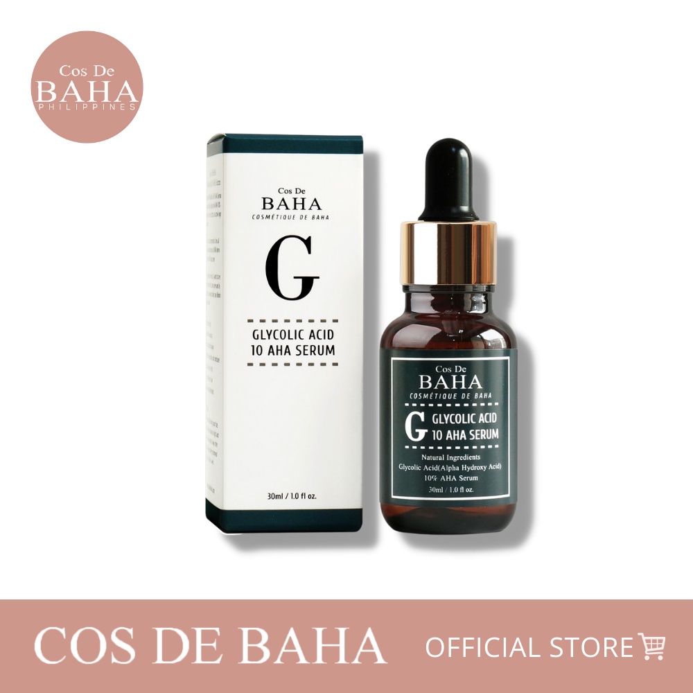 Cos De BAHA Glycolic Serum 30ml (G) with AHA Face Peel for Acne Scars