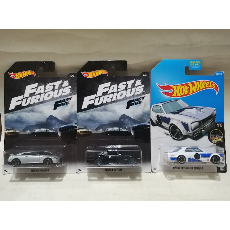 Hot Wheels Fast & Furious Five Nissan Skyline black Hako Nissan GTR R35 ...