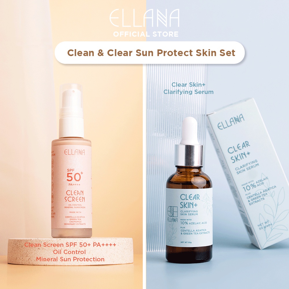 №ﺴ ELLANA Serum & SPF Duo Clean Screen SPF 50+ PA++++ Oil Control ...