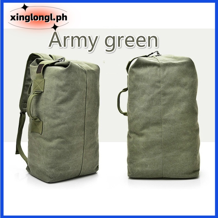 Multifunctional Military Tactical Canvas Backpack Men Bucket Bag Outdoor Sports Duffle Bag Travel Rucksack Fishing Hiki Shopee Philippines