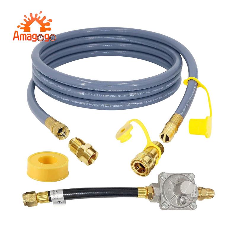 Amagogo] 10ft 1/2 inch Hose, Gas Line Quick Connect Hose, BBQ Hose for