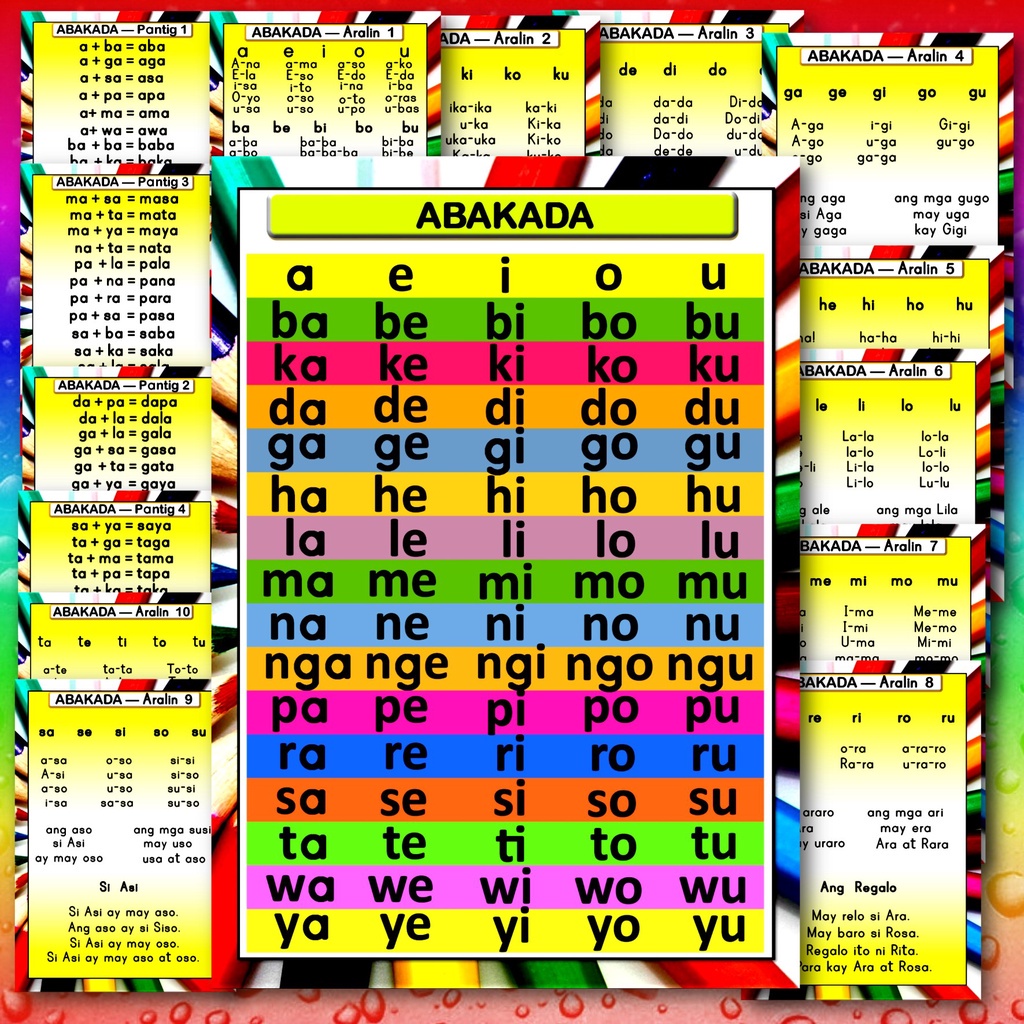 ஐ ¤reading Chart Abakada Educational Chart Laminated Unang Hakbang Sa