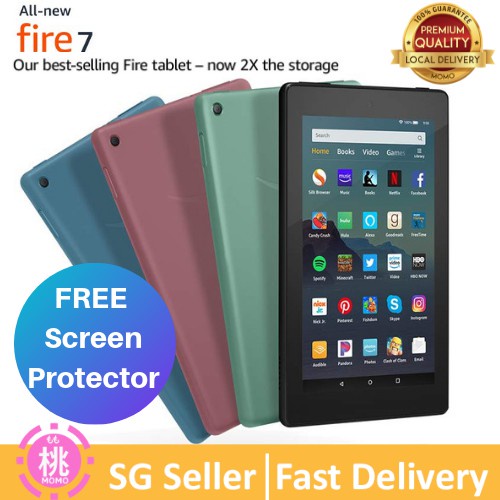 AllNew Fire 7 Tablet, 9th Gen, FREE Screen Protector (7" display, 16