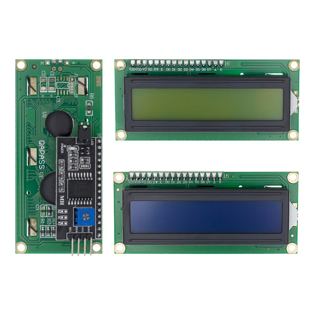 LCD1602+I2C Module Blue / Yellow Green Screen 16x2 Character LCD ...