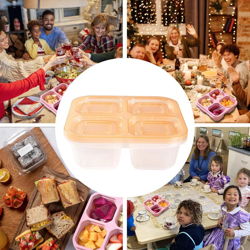 Lunch Box Kids Food Container High Capacity Four Separate Compartments
