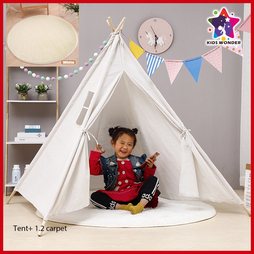 Kids Teepee Tent Cotton Canvas Play Tent Play House Indian Children Toy Tent for Girls Boys Shopee Philippines