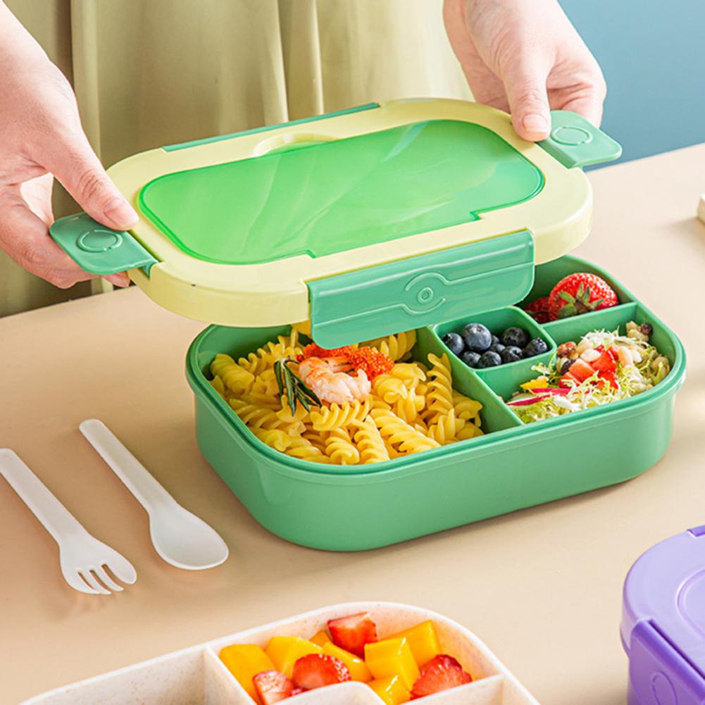 Easy to Lunch Box Lunch Box with 3 Compartments Leak Proof Bento Lunch ...