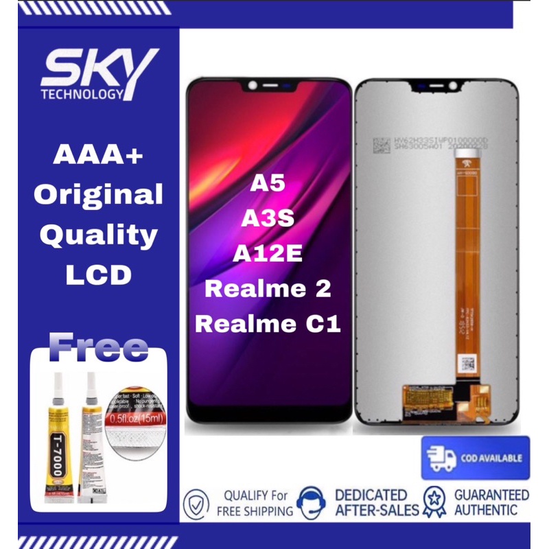 Cod Oppo Lcd A3s A5 A12e Realme 2 Realme C1 Lcd Original Touch Screen Replacement Skytech 6585