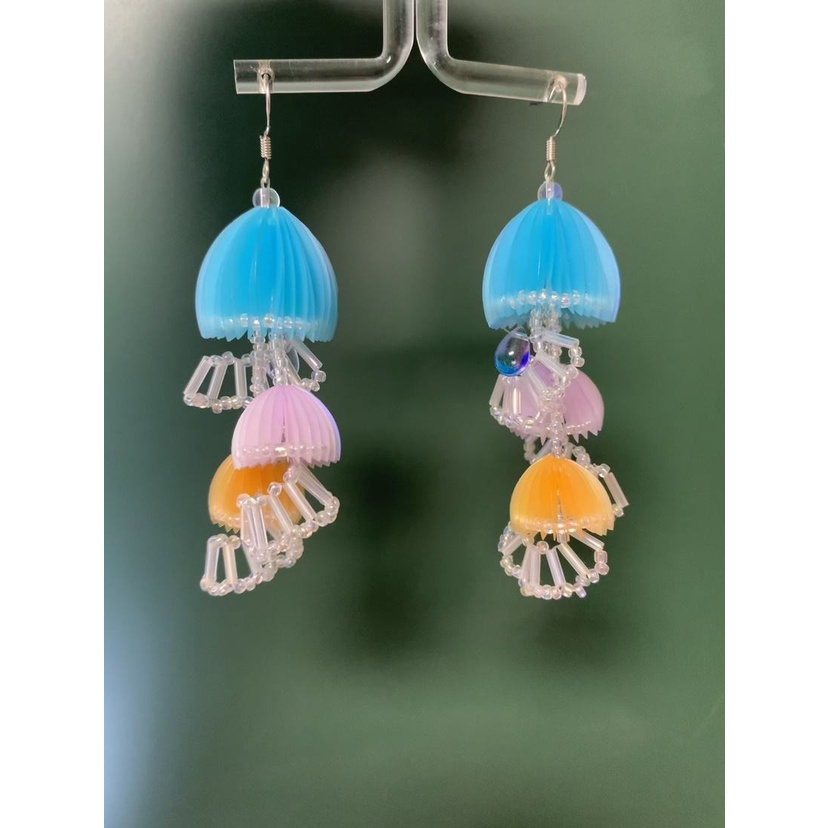 Original handmade colorful jellyfish beaded earrings Shopee Philippines