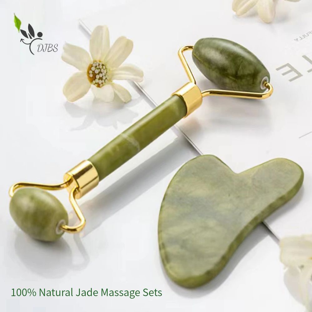 nurse⊙ Natural Jade Face Massager Gua Sha Stone Skin Care Sets Scraper
