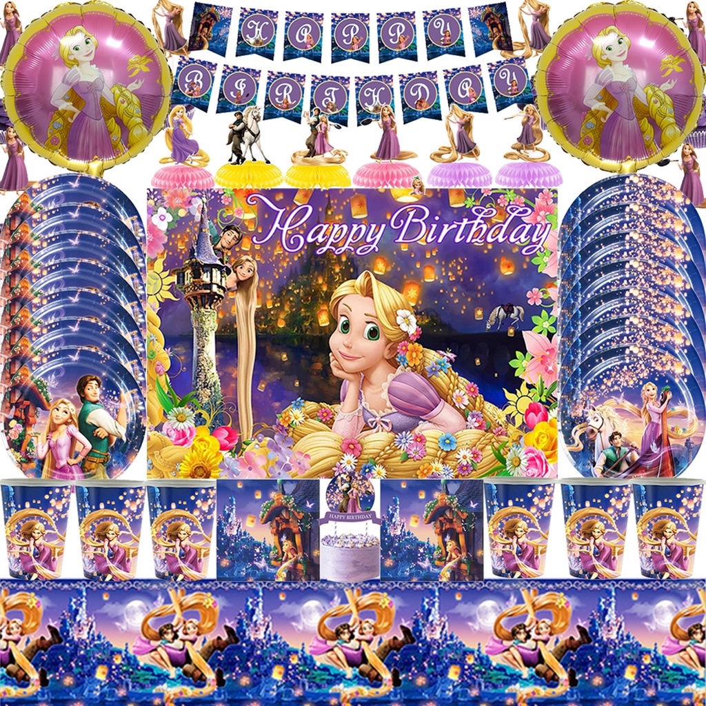 Tangled Rapunzel Princess Girls Birthday Party Supplies Disposable ...
