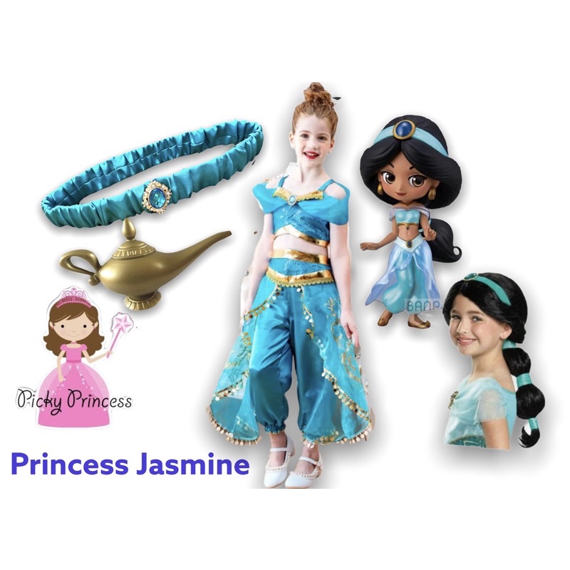 Disney Princess JAsmine Aladdin Dress up Costume Girls Sequined Jasmine