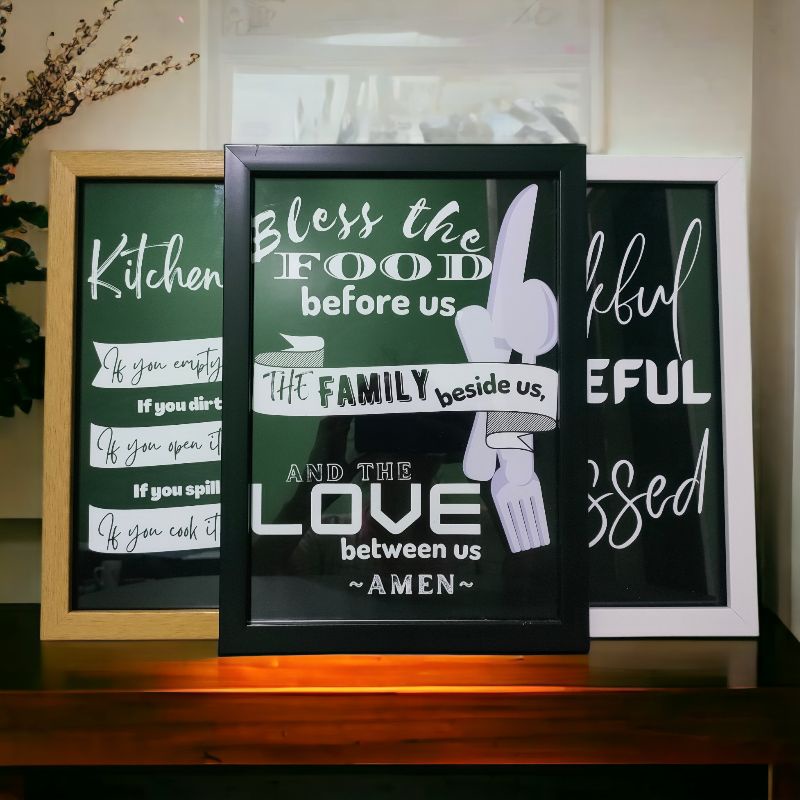 HOME - KITCHEN WALL DECOR | GLASS PHOTO FRAME | A4 SIZE | Shopee ...