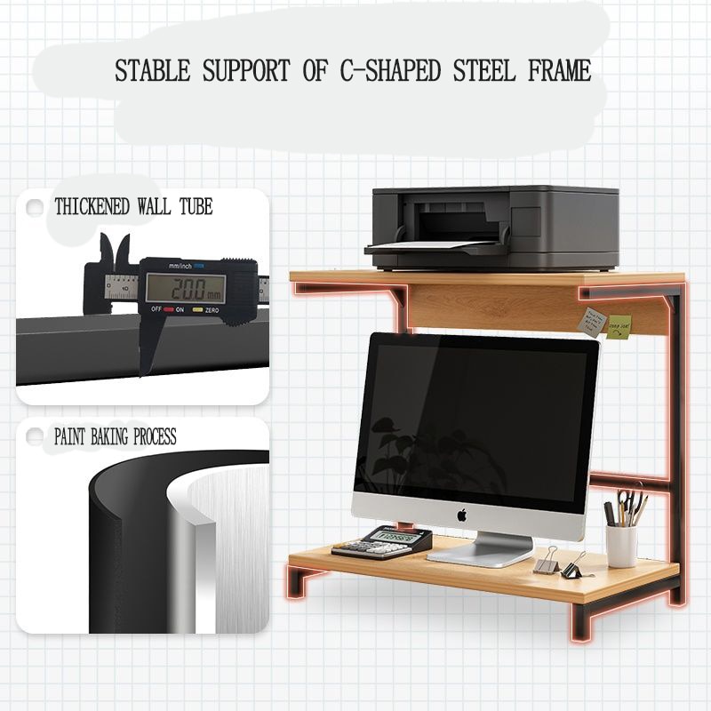 Desktop Organiser Computer Printer Desktop Stand Bookshelf Table ...