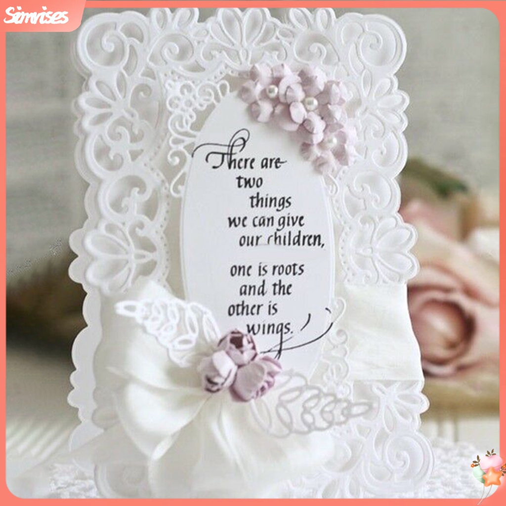 {SIMRISES} Lace Background Frame Metal Cutting Dies DIY Scrapbook Paper ...
