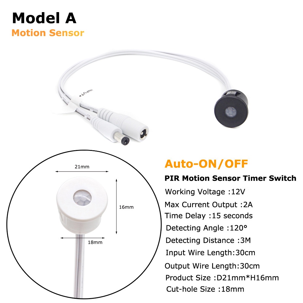 12V Movement Sensor Touch Switch 12 Volt LED PIR Infrared Automatic
