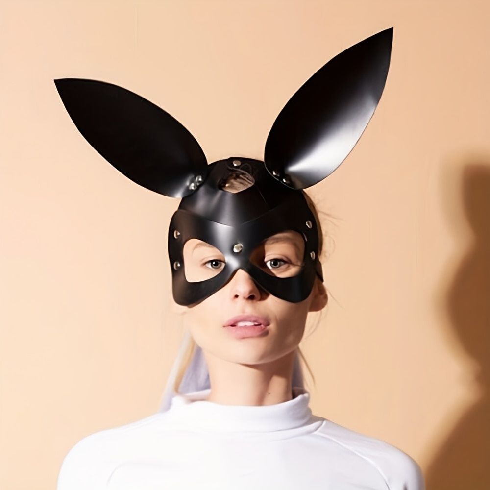 Sexy Women Mask Punk Rabbit Ears Leather Black Sex Cosplay Lady Halloween Mask  Masquerade | Shopee Philippines