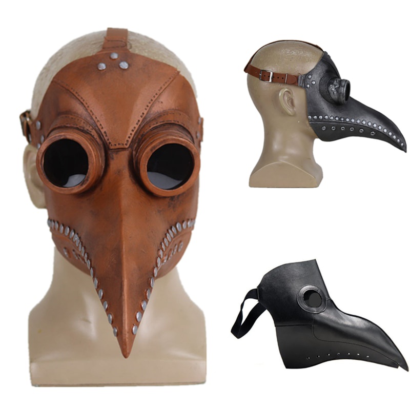 CAFELE Steampunk Plague Doctor Bird Mask With LED Light, Retro Long Nose Beak Cosplay Halloween Masquerade Costume Prop (Green Led) In | Whizz - Foto 7