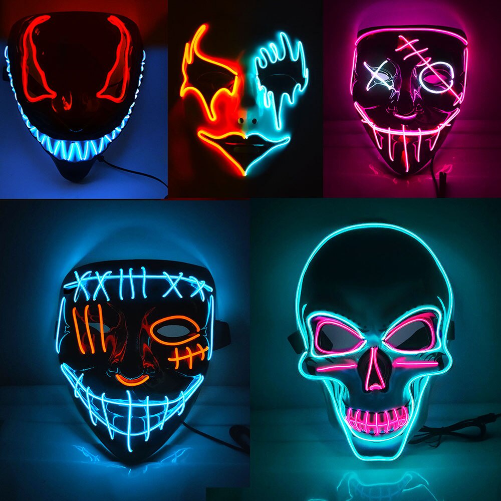 Halloween LED Scary Mask Party Horror Cosplay Costume Masque Masquerade