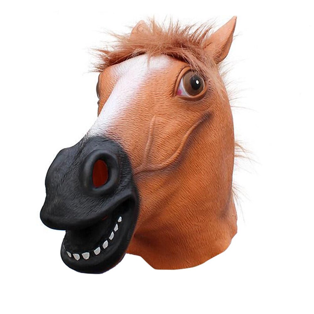 Horse Mask Brown Animal Rubber Overhead main image 1