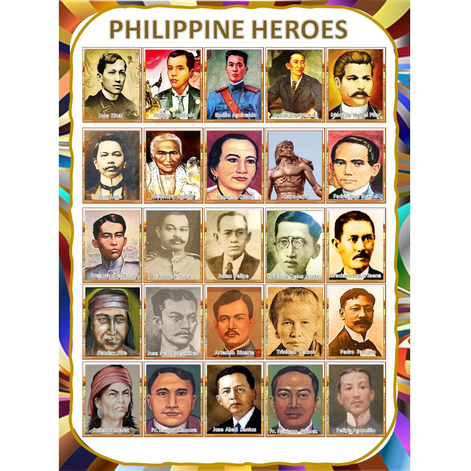 PHILIPPINE HEROES CHART  A4  LAMINATED  1 PC  Shopee Philippines