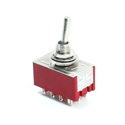 ON/OFF/ON 3 Positions 4PDT 12 Pin Terminal Rocker Type Toggle Switch AC ...