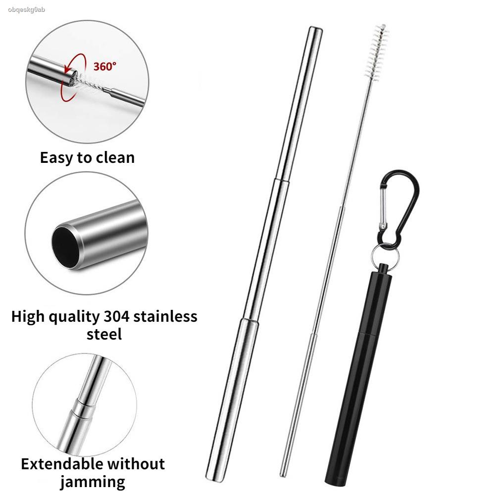 Reusable Stainless Steel Telescopic Straw Three Sections With