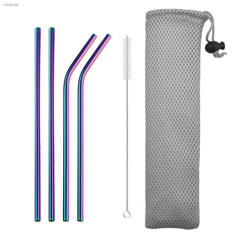 ☌ﺴMetal Straw Set Reusable Drinking Straws Eco Friendly 304 Stainless Steel Straw 20/30oz