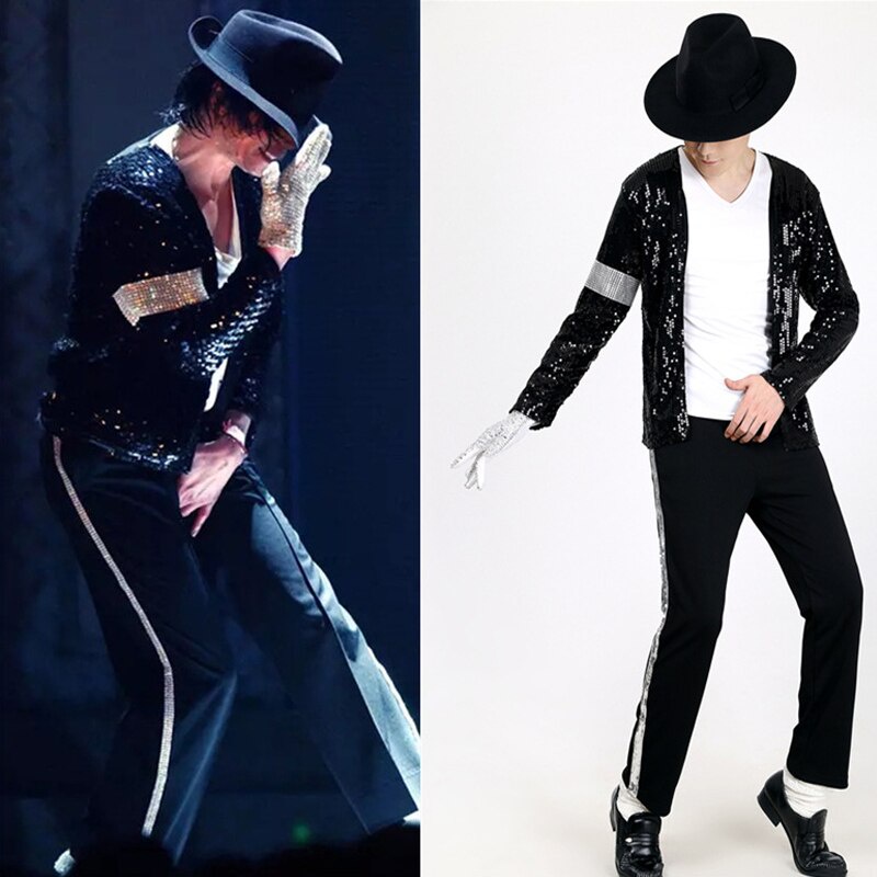 MJ Michael Jackson Coat Billie Jean Jacket Glove Children Kids Party Cosplay  Costume Clothing Childr