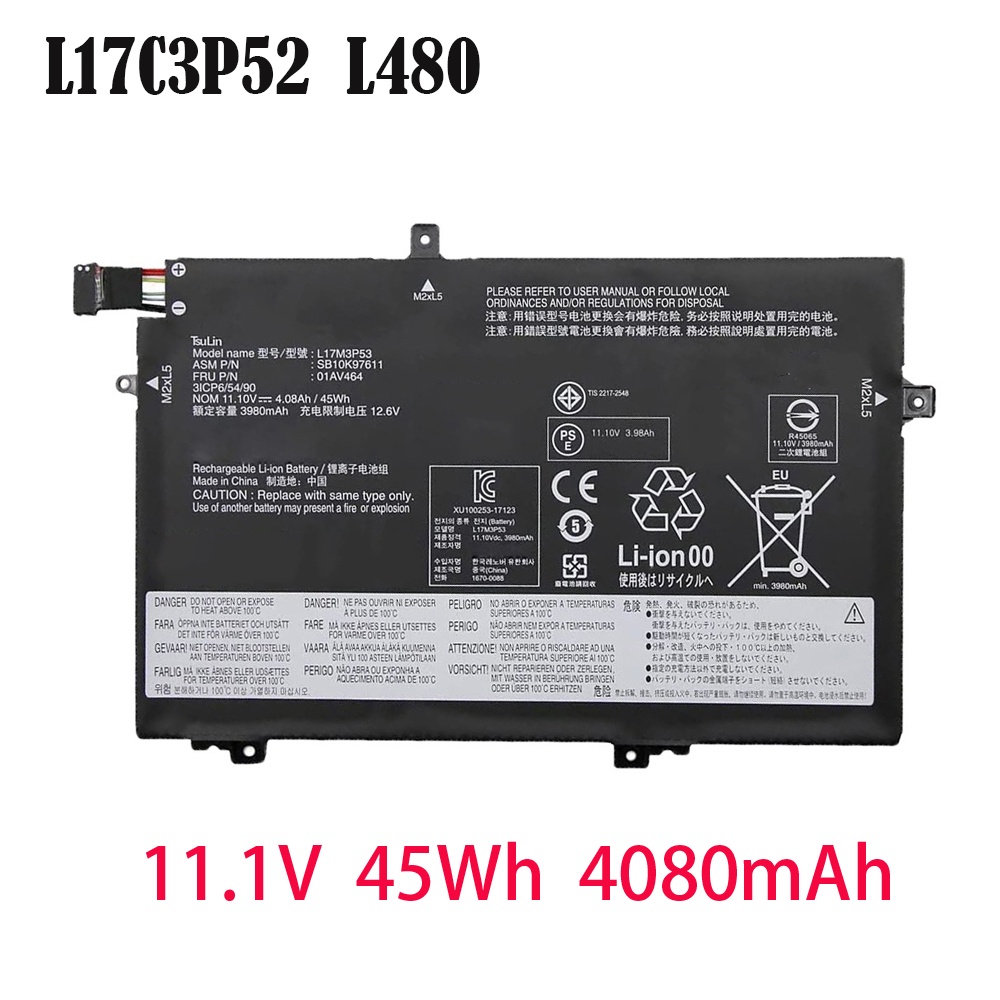 BLESYS L173P54 01AV463 L17L3P52 L17C3P52 Akku für Lenovo Thinkpad L480