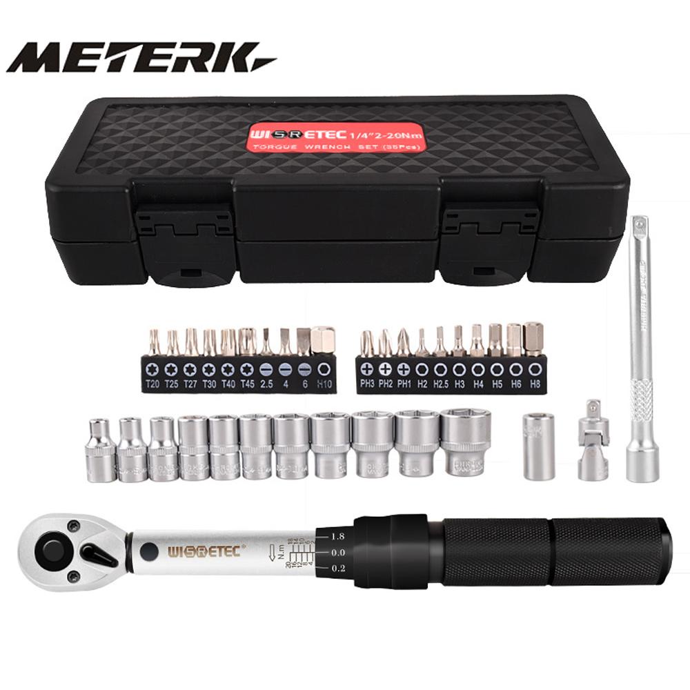 1/4 ☑2-20Nm Preset Torque Wrench BikeAllen Key Tool Socket Spanner Set ...