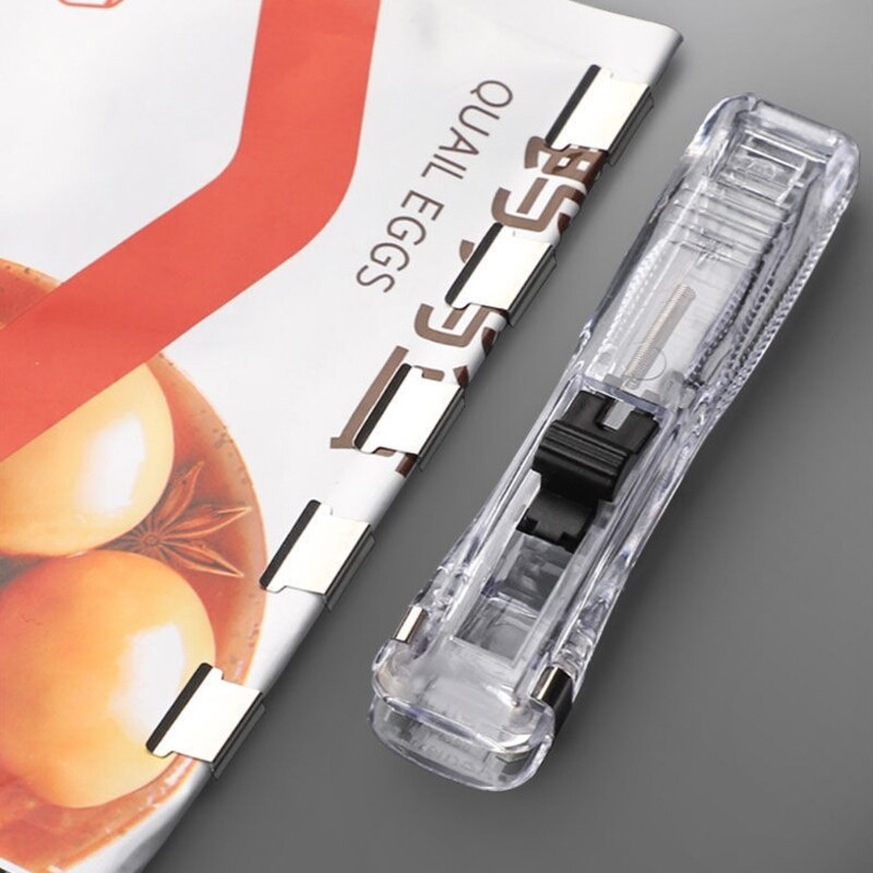 Paper Clip Holder Clam Clip Dispensers Reusable Push Stapler