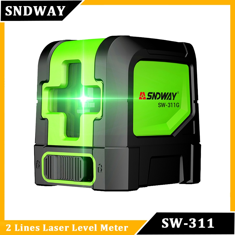 SNDWAY 2 Lines Laser Level Meter Horizontal and Vertical Green Red Beam ...