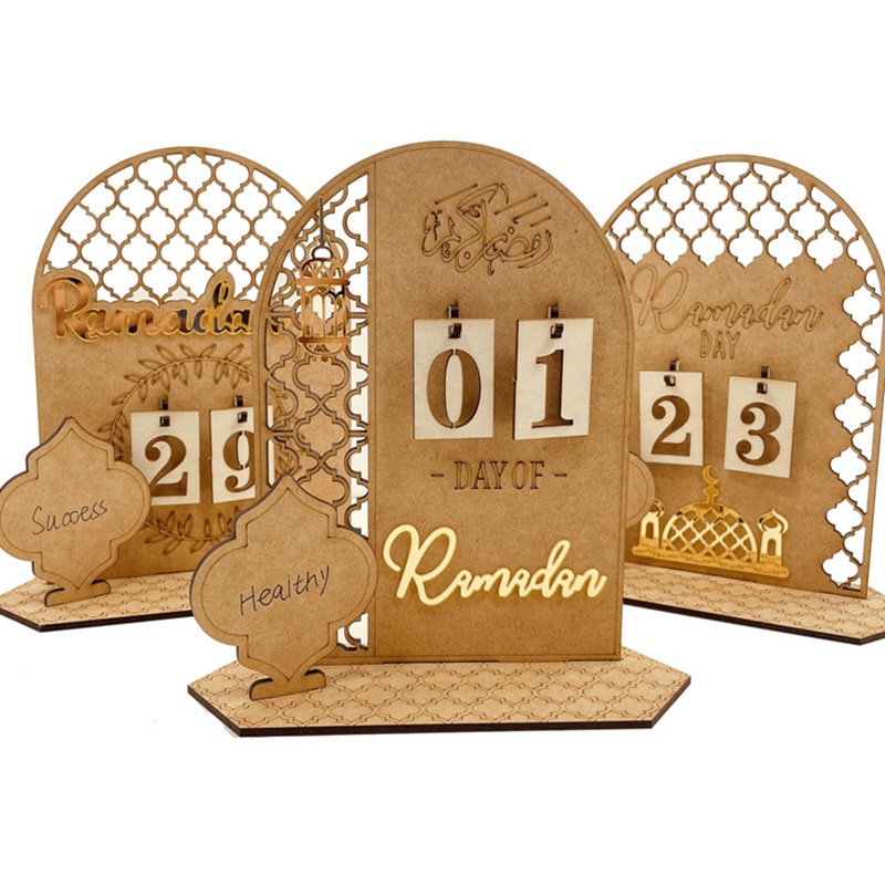 z98 2023 Wooden Ramadan Advent Calendar Ramadan Day Countdown Calendar Eid Mubarak Islamic Mus