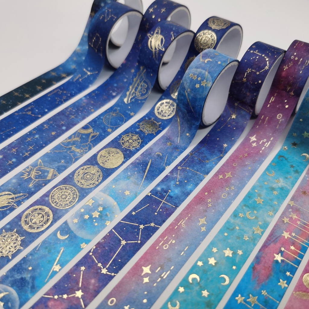 12 Pcs Box Starry Sky Astrolabe Moon Planet Washi Tape Masking Tape 