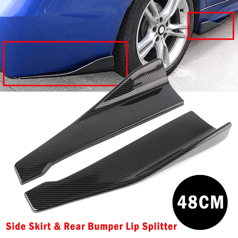 Pair 48CM Rear Bumper Protector Diffuser Lip Splitter Spoiler Side ...