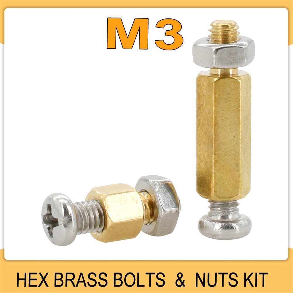 M3 Male Female PCB Pillar Spacing Brass Screws Rack Circuit Board Stud