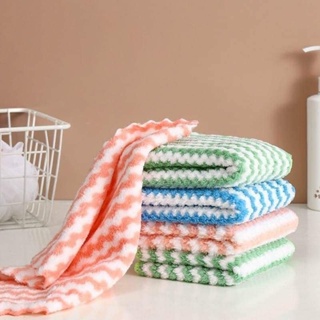 D-groee 5pcs Absorbent Square Striped Microfiber Dish Cloth for Washing Dishes Dish Rags Best Kitchen Washcloth Cleaning Cloths, Men's, Size: 30cm x