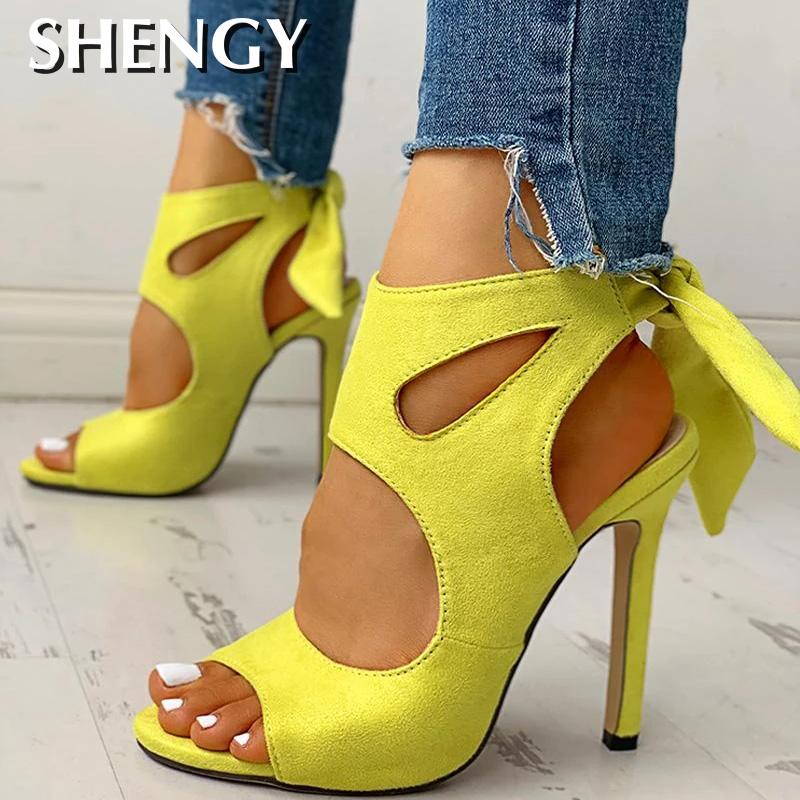 2022 Summer Pumps Sexy High Heeled Sandals For Women Ankle Strap Peep Toe High Heels Party