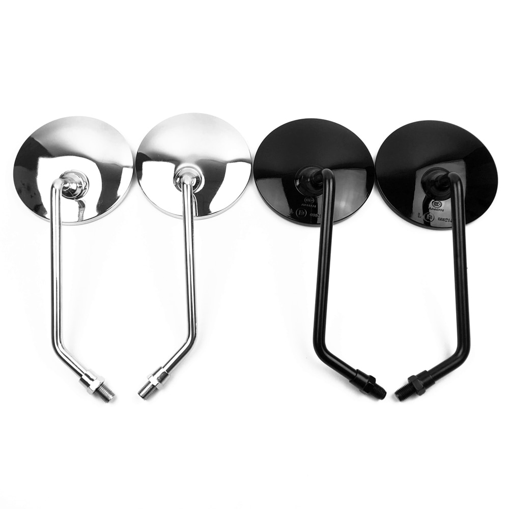 386 Universal motorcycle mirrors chrome round mirror motorcycle long