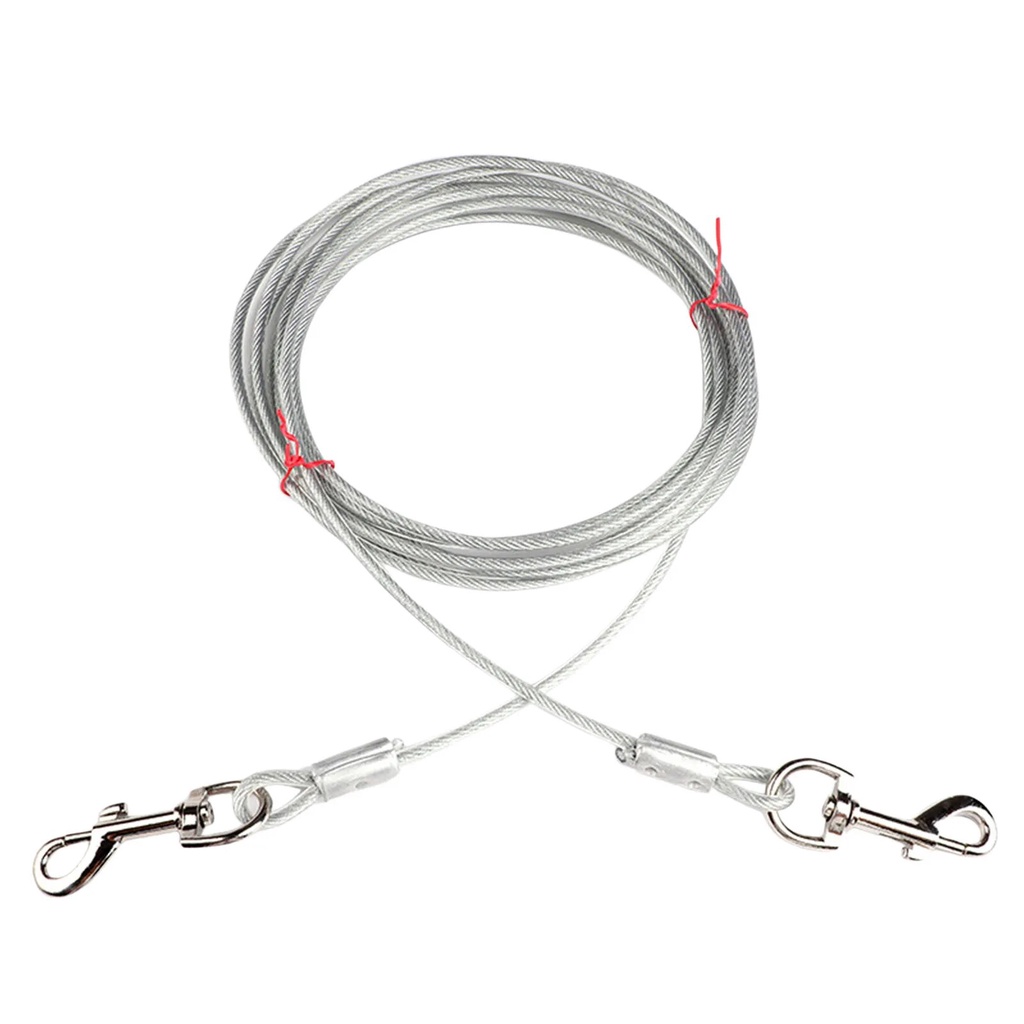 52y Dog Tie Out Cable Galvanized Steel Wire Pet Leash with PVC Coating