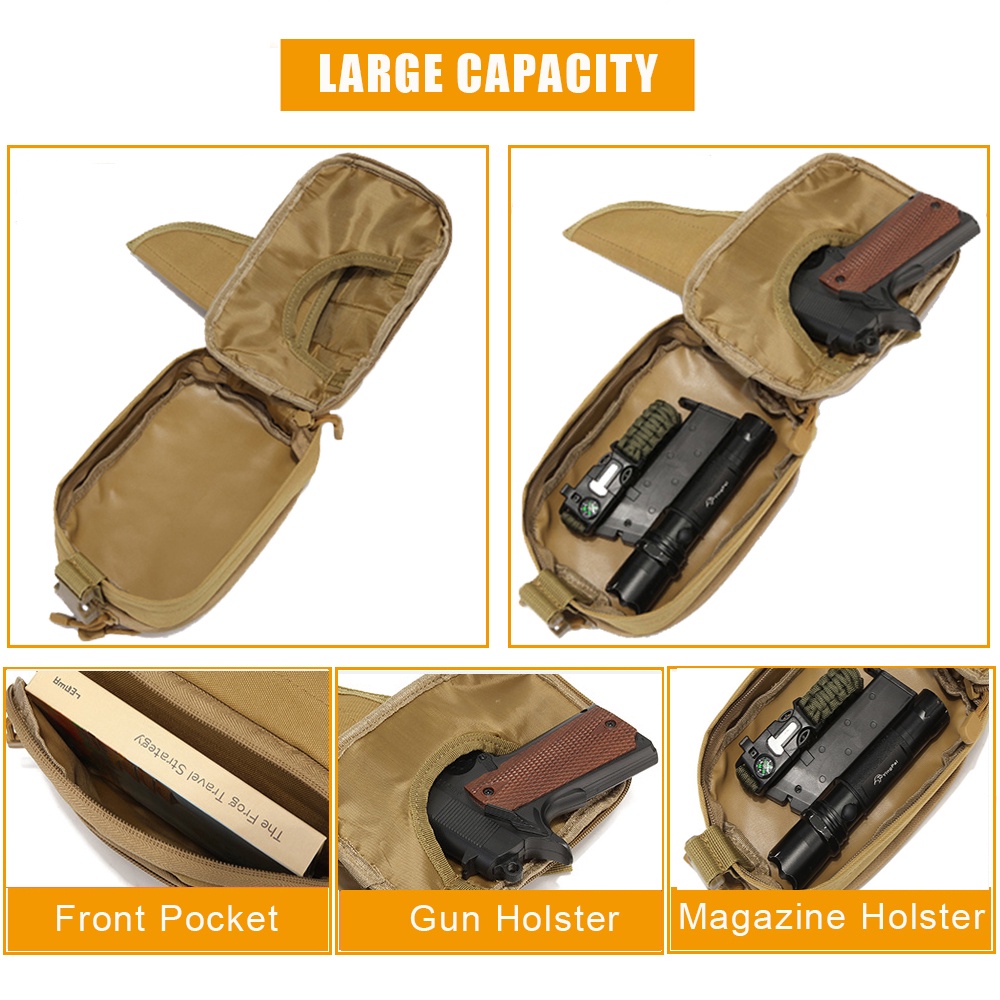Tactical Waist Bag Gun Holster Military Concealed Carry Fanny Pack Outdoor Chest Assult Pouch