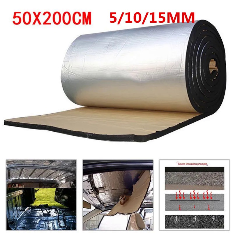 Vibration Isolation 50x200cm 5/10/15mm Car Sound Deadener Mat Noise ...