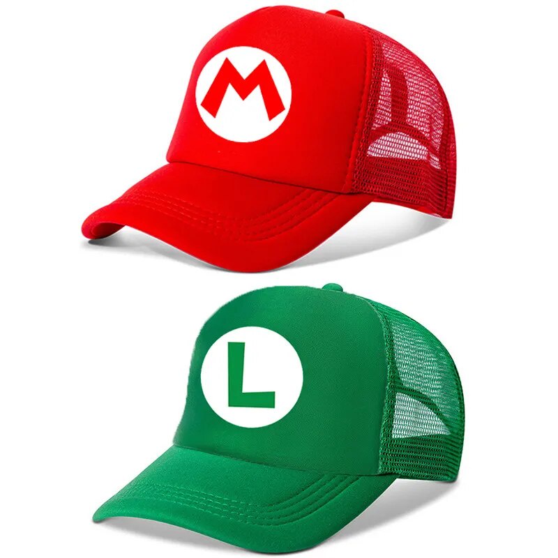 Super Mario Baseball Cap Kids Boys Girls Anime Game Character Hat