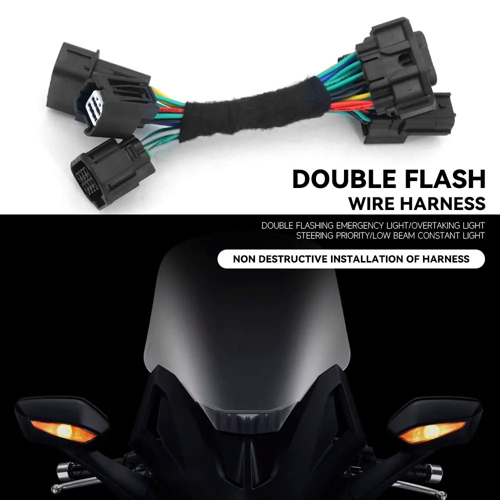 RUN NEW Motorcycle Double Flash Overtaking Light Switch Special Hazard ...