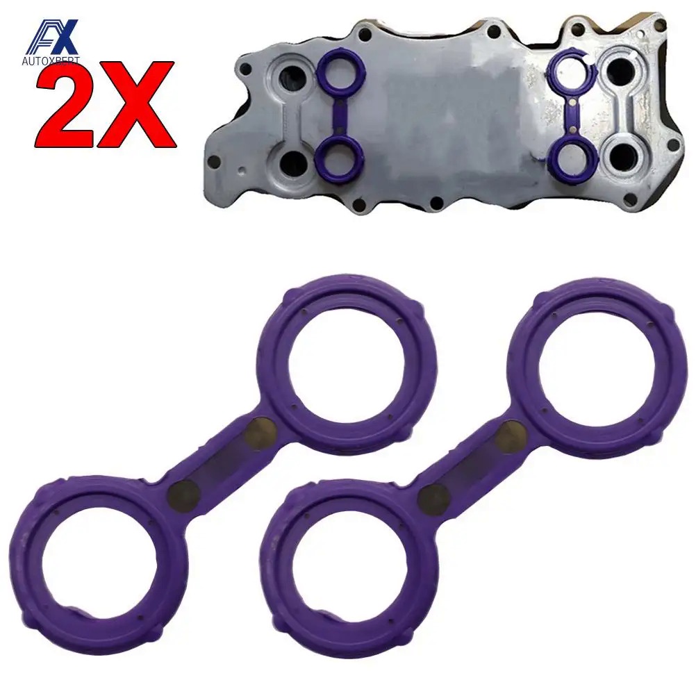 2 PCS Car Engine Oil Cooler Seal Set OM642 V6 Model For Mercedes Benz