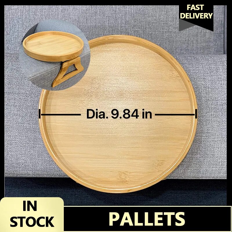☄Sofa Armrest ClipOn Tray Space Saving Cozy Sofa Tray Table Wooden