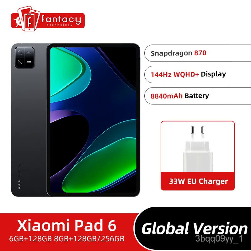 Xiaomi Pad 6 Snapdragon 870 Processor 8GB +256GB 13mp Camera Android Tablet  PC Upgradeable to Xiaomi HyperOS